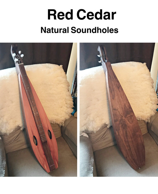 Virginia Teardrop Dulcimer, with case, optional electric, and soundboard selection